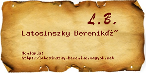 Latosinszky Bereniké névjegykártya